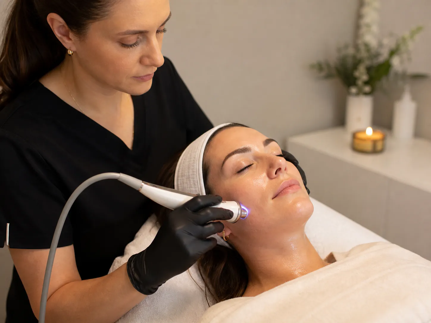 RF-led facial treatment focused on skin texture and tightening support.